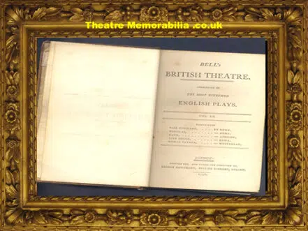 Bell’s British Theatre Book Of Words – 1797