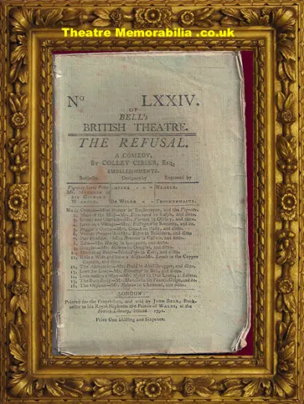 Bell’s British Theatre Book Of Words – The Refusal – 1792