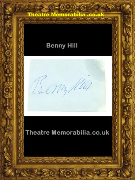 Benny Hill Autograph Signed 1950’s