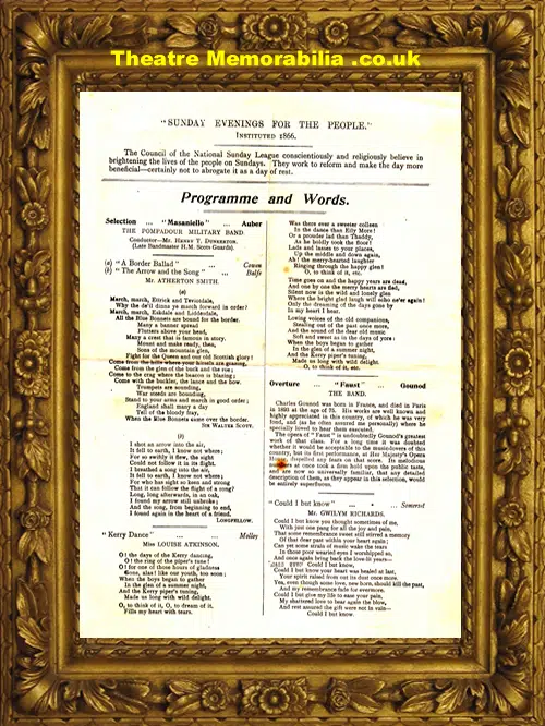 Bermondsey Town Hall Grand Concert - Military Band - 1902