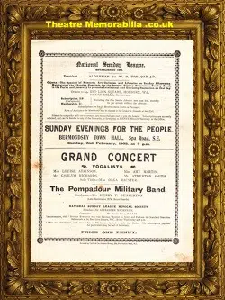 Bermondsey Town Hall Grand Concert – Military Band – 1902