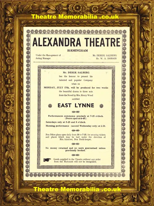Birmingham Alexandra Theatre - East Lynne 1950 John Le Mesurier