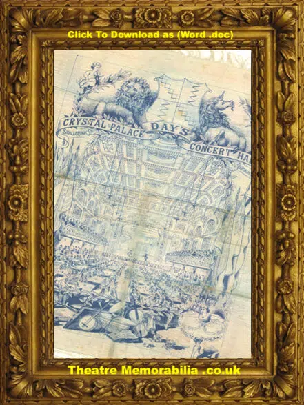 Birmingham Crystal Palace Concert Hall – Silk Programme – 1884
