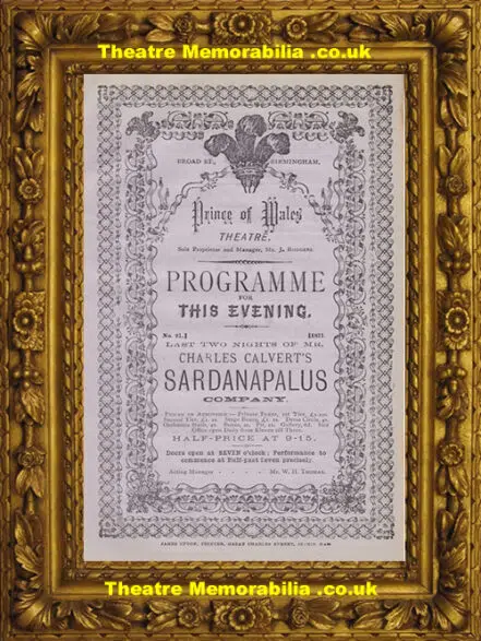 Birmingham Prince Of Wales Theatre – Lady Of Lyons – 1877