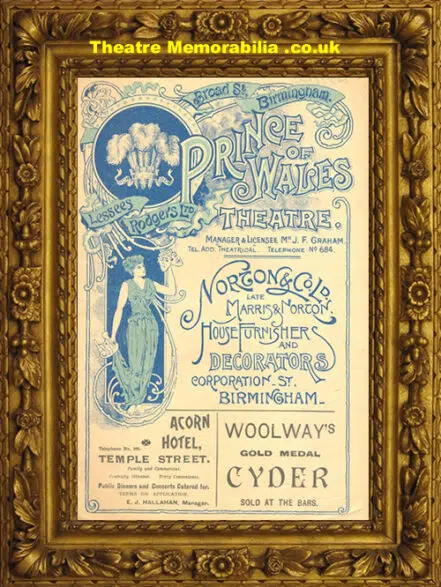 Birmingham Prince Of Wales Theatre – Our Boys – 1900