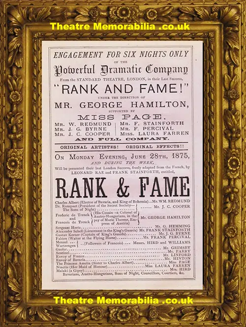 Birmingham Prince Of Wales Theatre - Rank & Fame - 1875