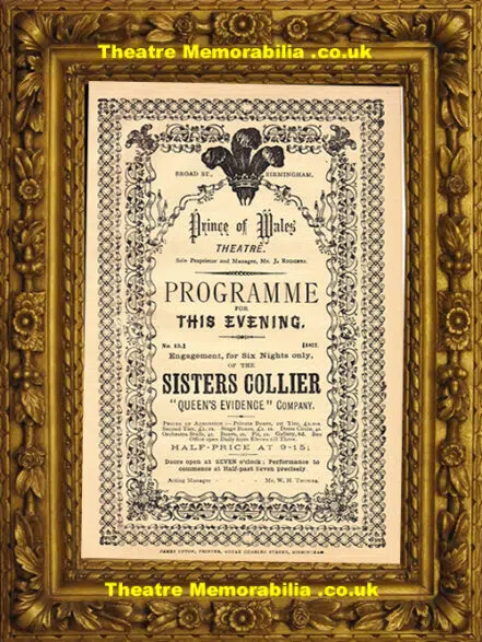 Birmingham Prince Of Wales Theatre – Queen’s Evidence – 1877