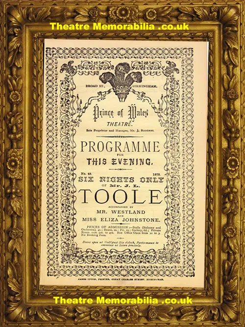 Birmingham Prince Of Wales Theatre - Steeplechase - 1875