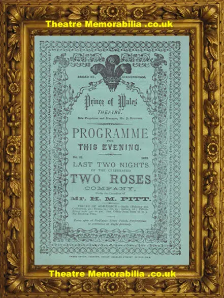 Birmingham Prince Of Wales Theatre – Two Roses – 1875