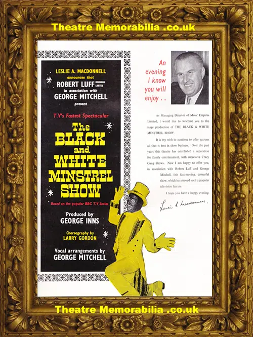 Black and White Minstrel Show Programme - 1960s Leslie Crowther