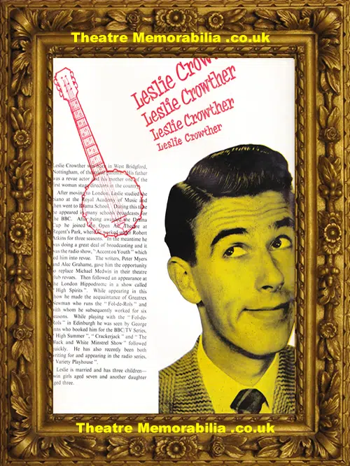 Black and White Minstrel Show Programme - 1960s Leslie Crowther
