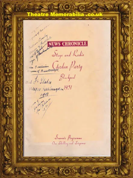 Blackpool News Chronicle Garden Party 1951 – Multi Autographs