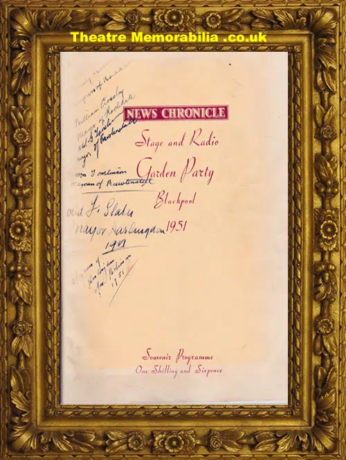 Blackpool News Chronicle Garden Party 1951 - Multi Autographs