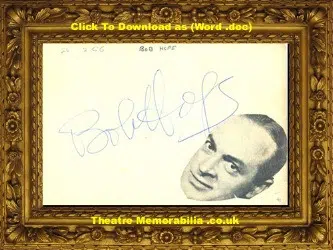 Bob Hope Autograph 1956