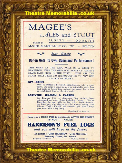 Bolton Lido Theatre - Grand Variety Show - 1930s