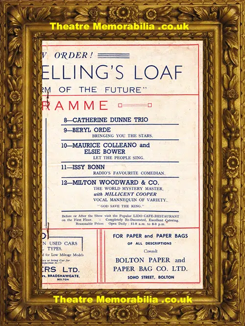 Bolton Lido Theatre - Grand Variety Show - 1930s