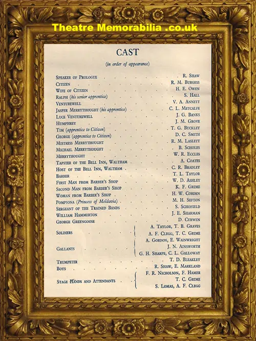 Bolton School Dramatic Society - Knight Burning Pestle - 1936