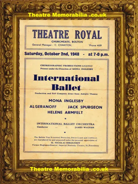 Bolton Theatre Royal – International Ballet – 1948 Mona Inglesby