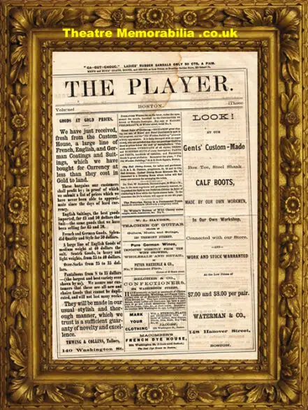 Boston Theatre America – Shadow Of A Crime – 1869