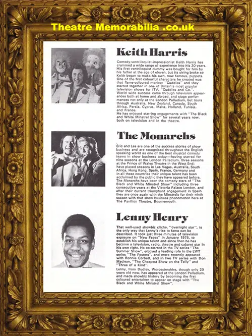 Bournemouth Pavilion Theatre - 1979 - Black White Minstrels