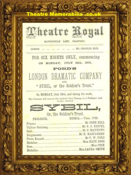 Bradford Theatre Royal – Sybil – 1873