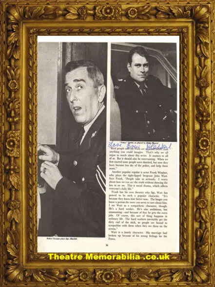 Brian Blessed Autograph 1960s – PC Fancy Smith
