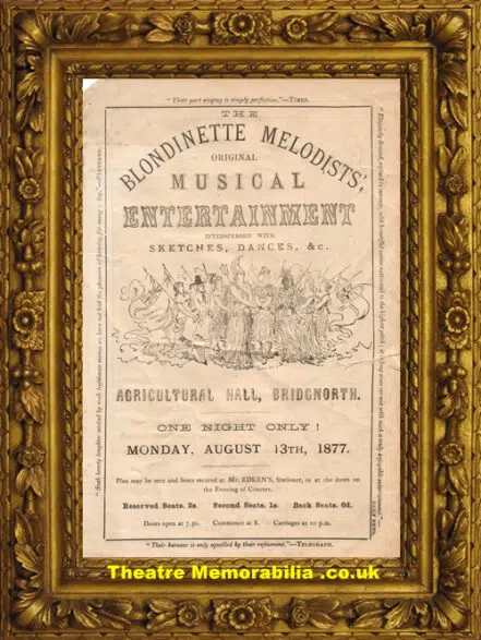 Bridgnorth Shropshire – Blondinette Melodists Musical – 1877