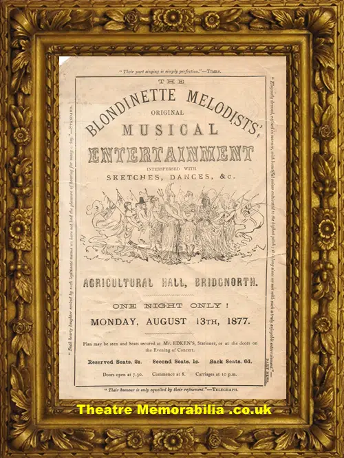 Bridgnorth Shropshire - Blondinette Melodists Musical - 1877