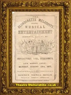 Bridgnorth Shropshire – Blondinette Melodists Musical – 1877