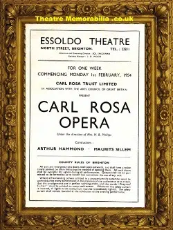 Brighton Essoldo Theatre – Carl Rosa Opera Carmen – 1954