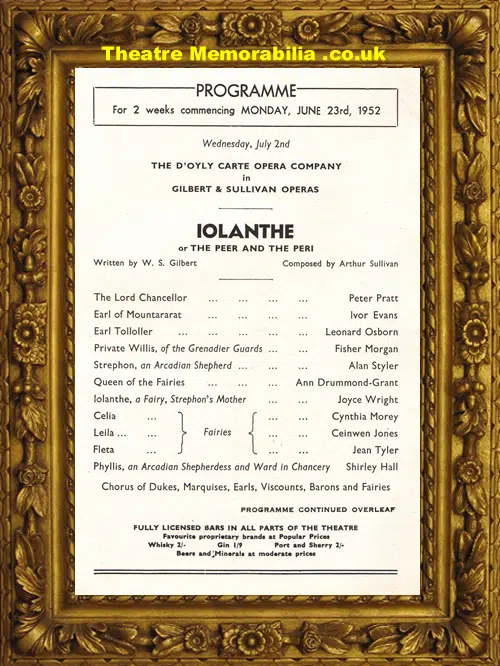 Brighton Hippodrome - Iolanthe - 1952