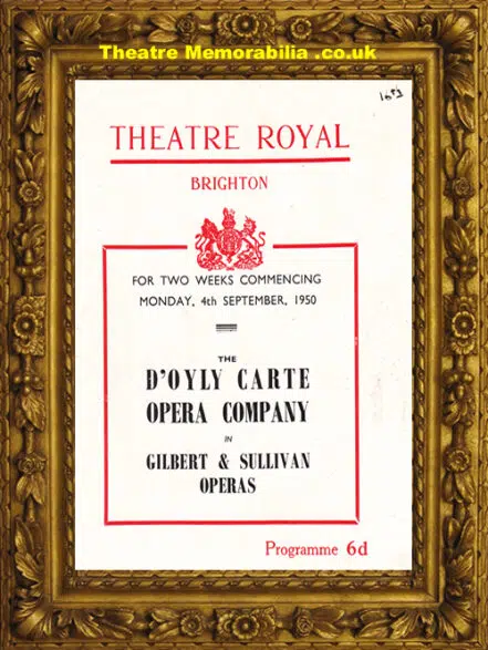 Brighton Theatre Royal – The Gondoliers Opera – 1950