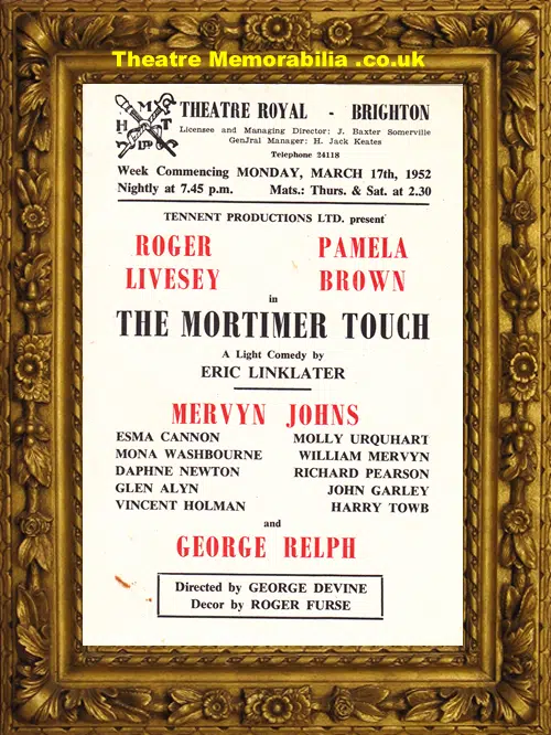 Brighton Theatre Royal - The Mortimer Touch - 1952 + Extras