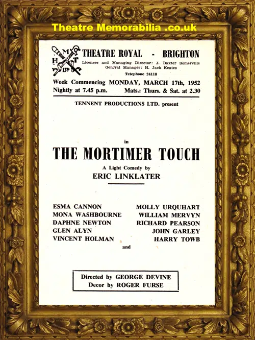 Brighton Theatre Royal - The Mortimer Touch - 1952 + Extras