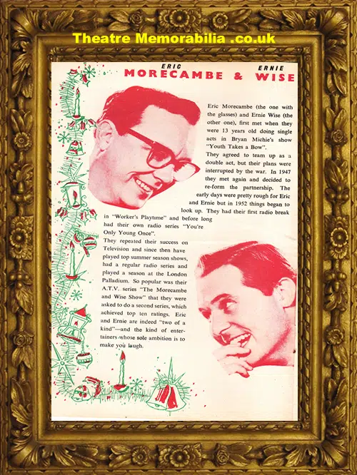 Bristol Hippodrome Theatre - Sleeping Beauty 1963 Morecambe Wise