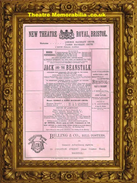 Bristol New Theatre – Jack And The Beanstalk – 1880 Pantomime