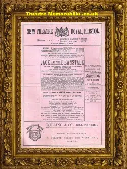 Bristol New Theatre – Jack And The Beanstalk – 1880 Pantomime