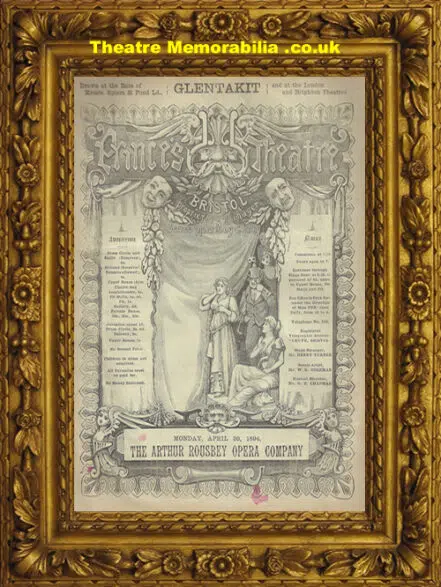 Bristol Prince’s Theatre – Cavalleria Rusticana Opera – 1894