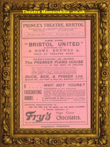 Bristol Princes’s Theatre – Maritana – 1919