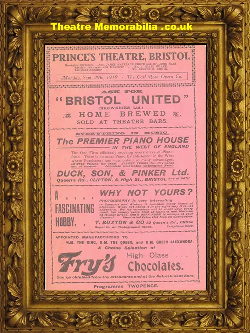Bristol Princes's Theatre - Maritana - 1919