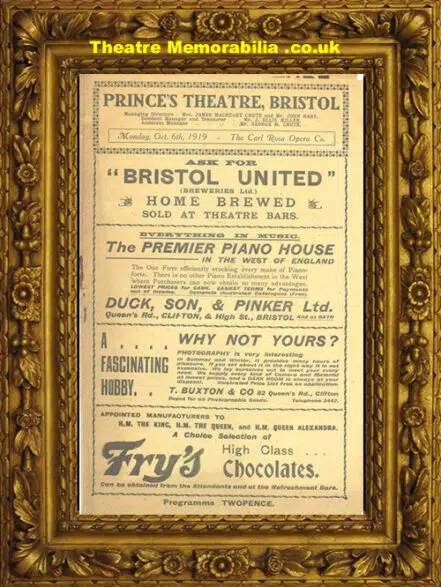 Bristol Princes’s Theatre – Tannhauser – 1919