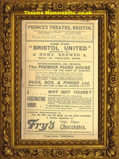 Bristol Princes's Theatre - Tannhauser - 1919