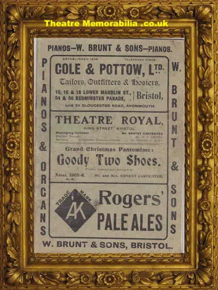 Bristol Theatre Royal – Goody Two Shoes – 1905 – David O’Toole