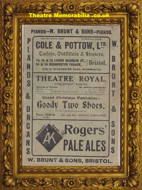Bristol Theatre Royal - Goody Two Shoes - 1905 - David O'Toole