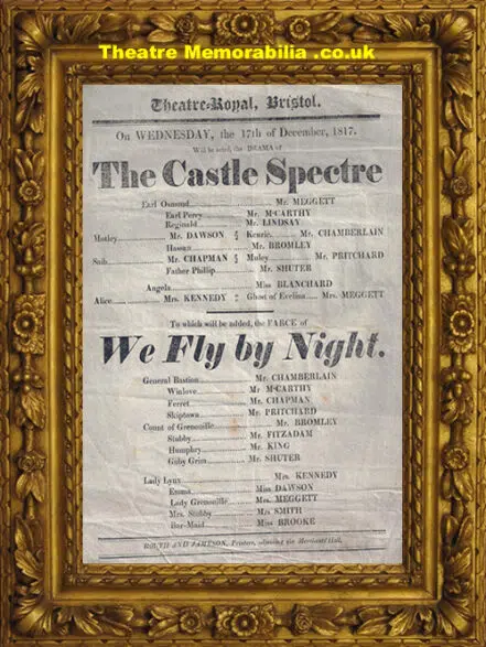 Bristol Theatre Royal – The Castle Spectre – 1817