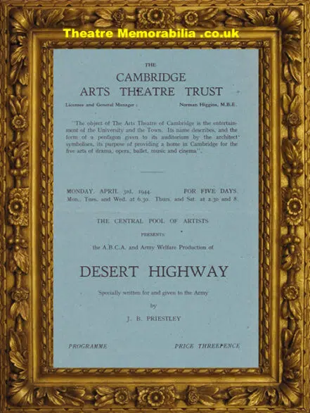 Cambridge Arts Theatre – Desert Highway – 1944
