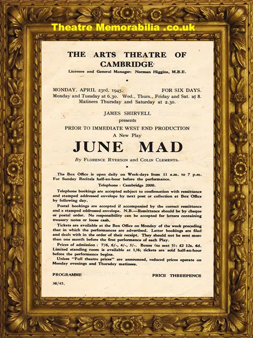 Cambridge Arts Theatre - June Mad - 1945 - Lionel Blair