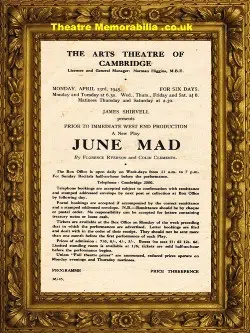 Cambridge Arts Theatre – June Mad – 1945 – Lionel Blair