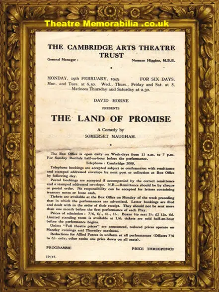 Cambridge Arts Theatre – Land Of Promise – 1945 – June Whitfield