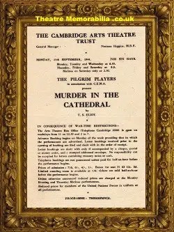 Cambridge Arts Theatre – Murder In The Cathedral – 1944